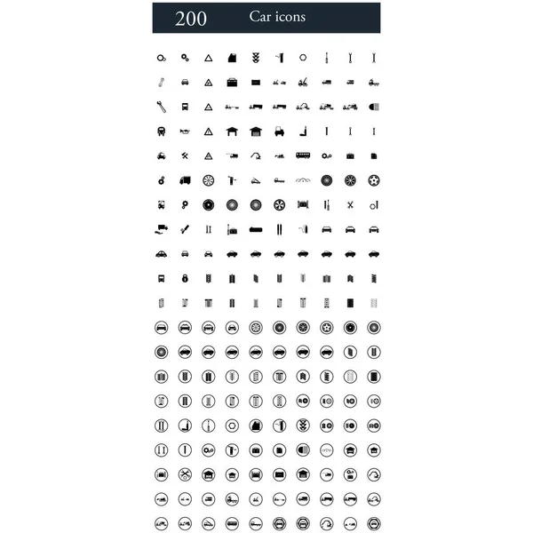 200 autó ikonok — Stock Fotó