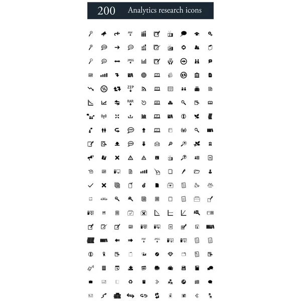200 analytics kutatási ikonok — Stock Fotó