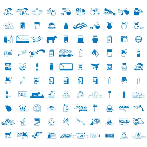 Set of milk icons — Stock Photo, Image