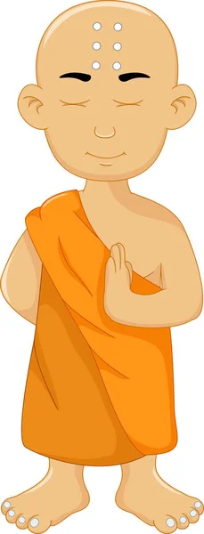 Cute monk cartoon for you design — Stock Vector
