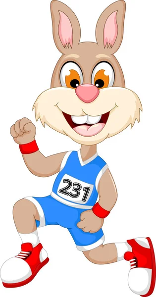 Смішні мультиплікаційні кролячі марафони — стоковий вектор