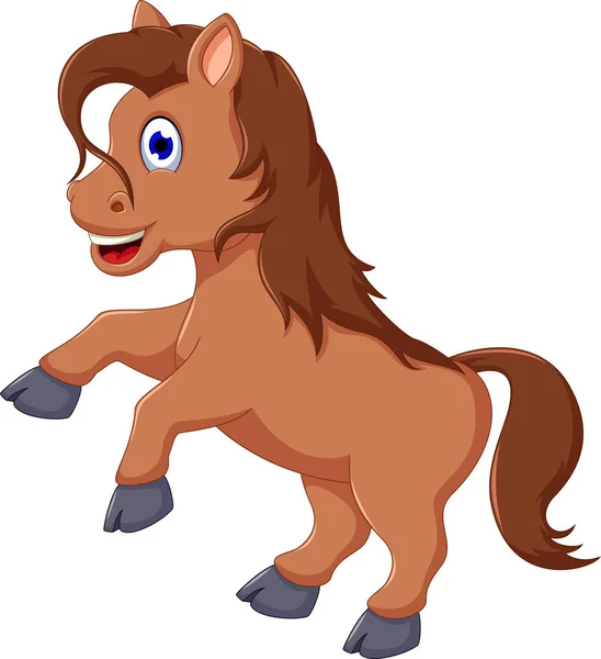 Cute horse cartoon running — Stock Photo, Image