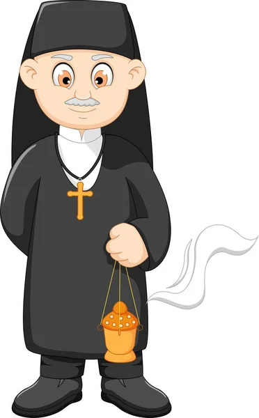 Caricatura sacerdote católico — Foto de Stock