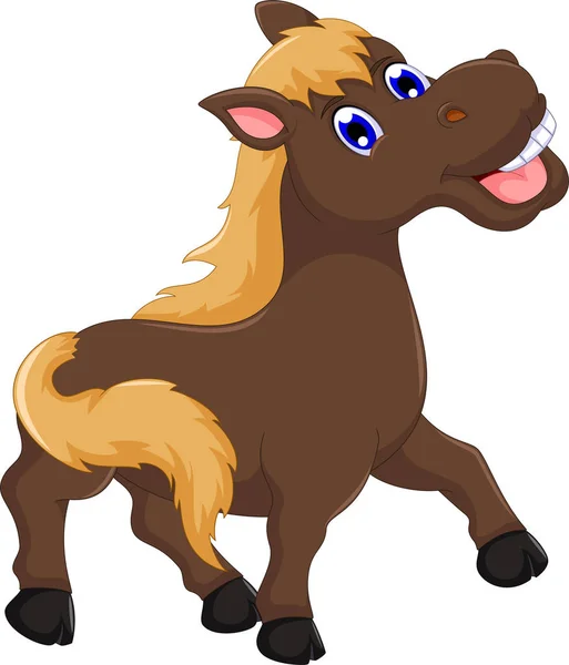 Roztomilý kůň kreslený pózuje — Stockový vektor