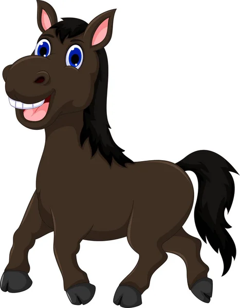 Zabawny koń kreskówka spaceru — Zdjęcie stockowe