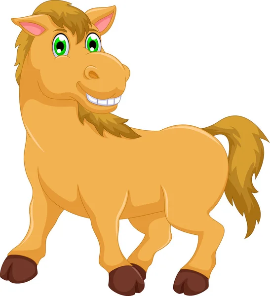 Cute horse cartoon look at camera — Stock Photo, Image