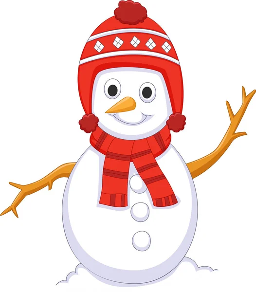 Schattige sneeuwpop cartoon voor u ontwerpen — Stockvector