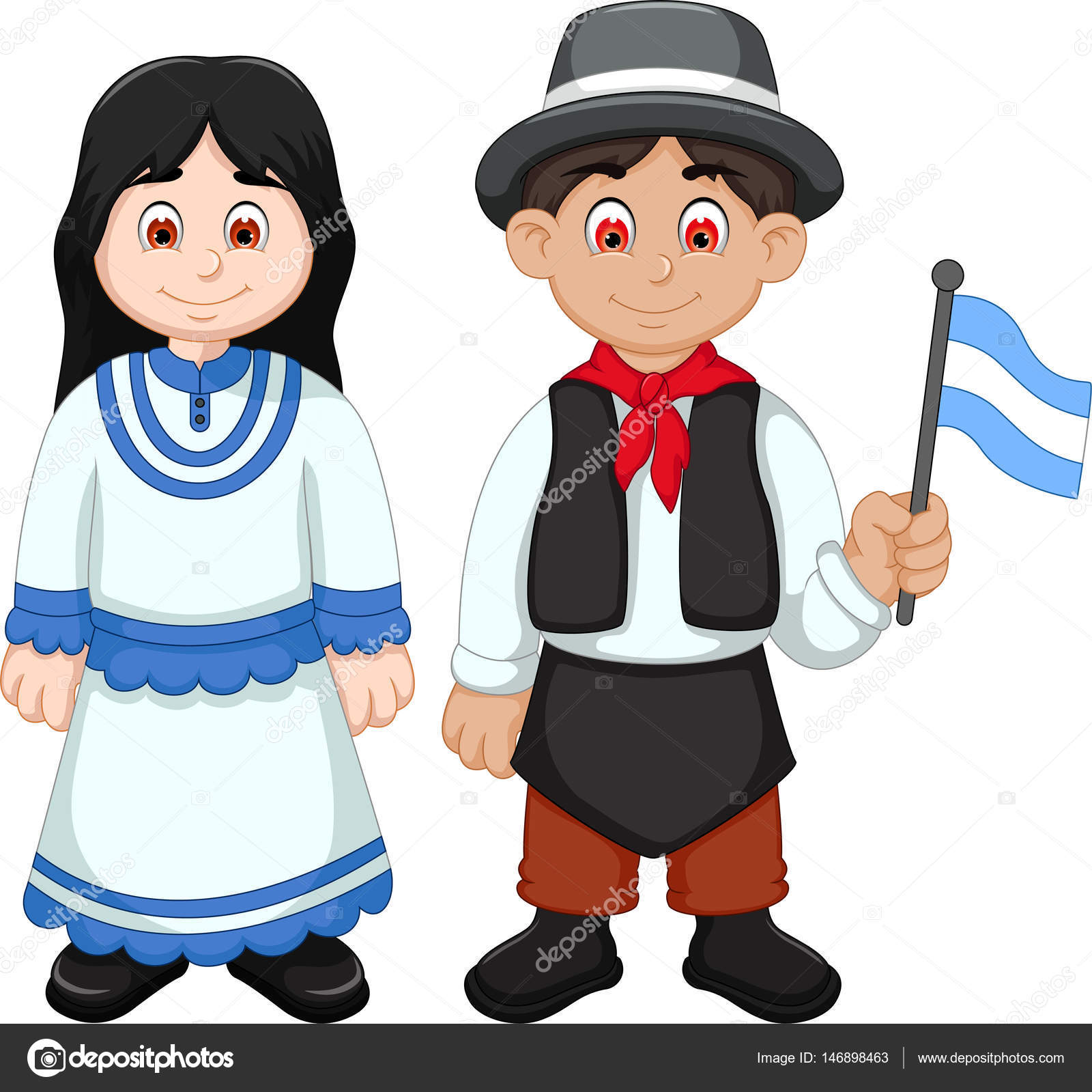 Cute Couple argentina cartoon with National Clothes Stock Photo by  ©starlight789 146898463