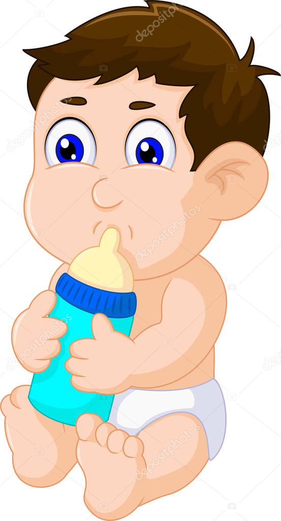 Cute baby boy cartoon sitting with pacifier