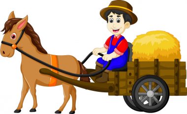 bir at catoon adamla