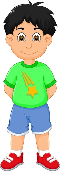 Lindo niño pequeño de dibujos animados — Vector de stock