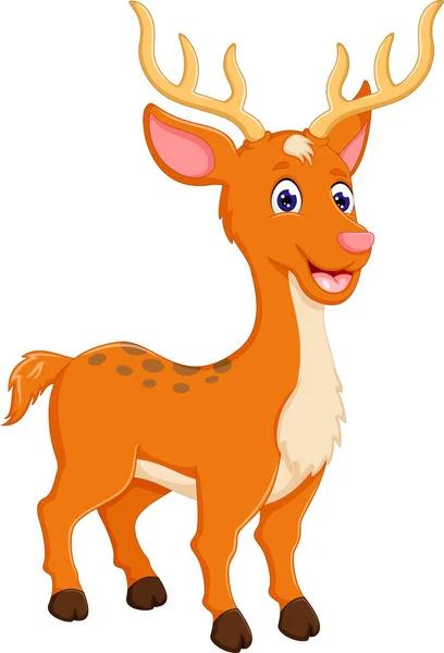 Funny deer cartoon standup with smile — Stock Vector