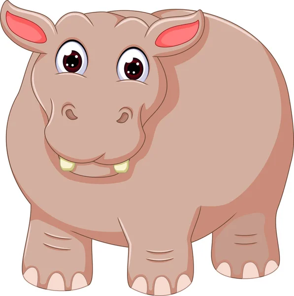 Grand dessin animé rhinocéros avec sourire — Image vectorielle