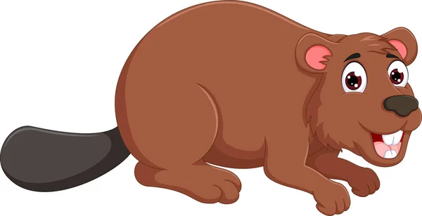 Engraçado marmot cartoon abaixado — Vetor de Stock