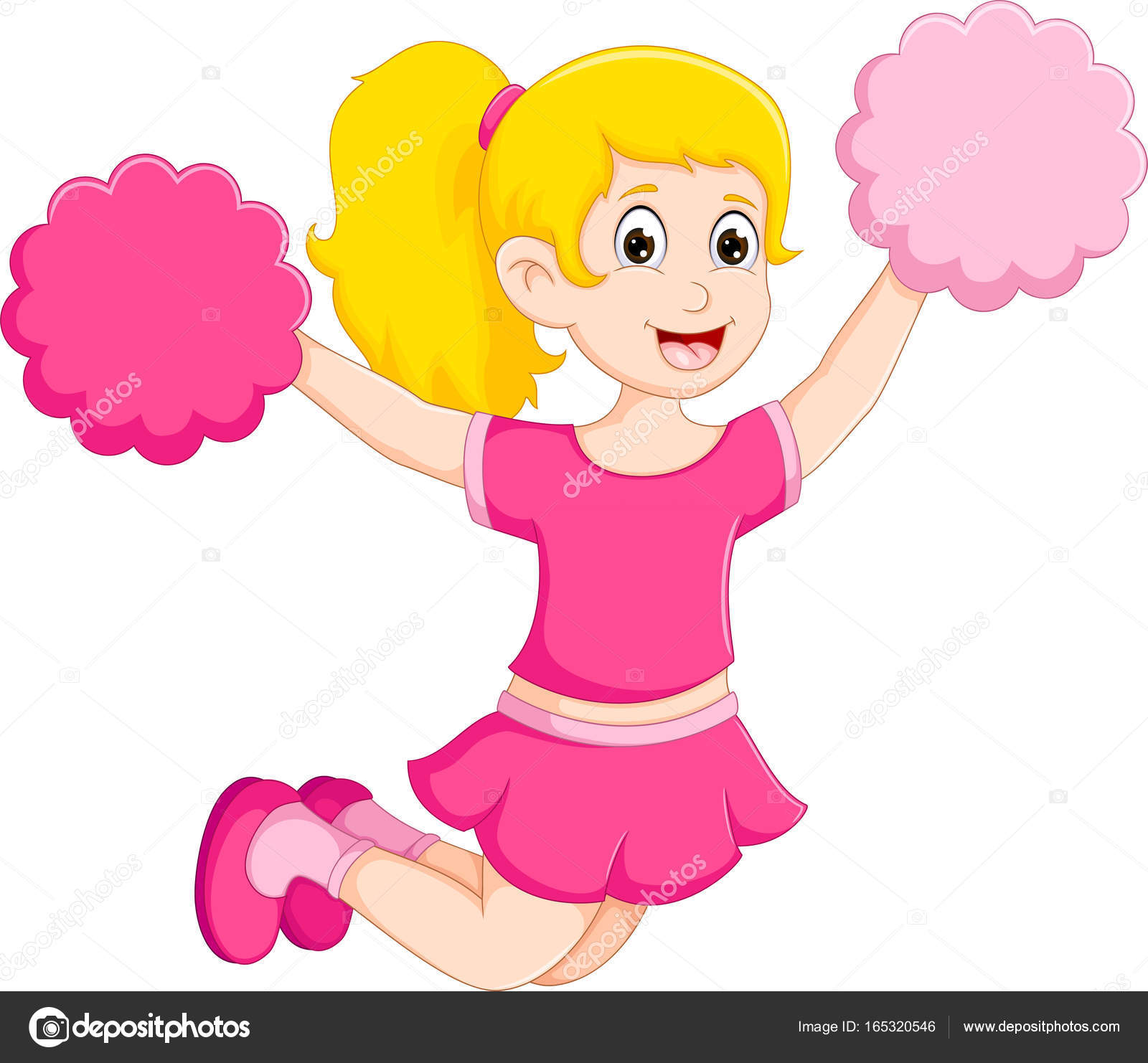 空気漫画でジャンプかわいいチアリーディングの女の子 ストックベクター C Starlight7