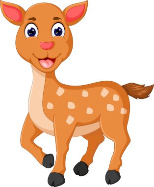 gülümseme ile ayakta şirin mousedeer çizgi film