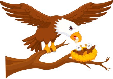 mutlu aile ağacı kartal karikatür