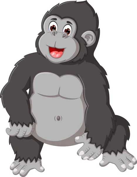 Divertido gorila dibujos animados posando con risa — Foto de Stock