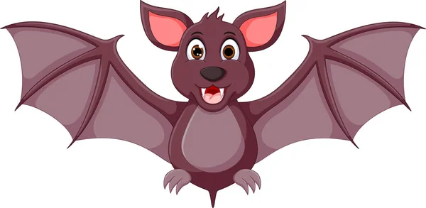 Divertente pipistrello cartone animato in posa con sorriso e agitando — Foto Stock