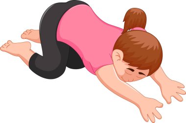 aşağı yüz zemin üzerinde Yoga spor Koç karikatür yerleştirilmiş 