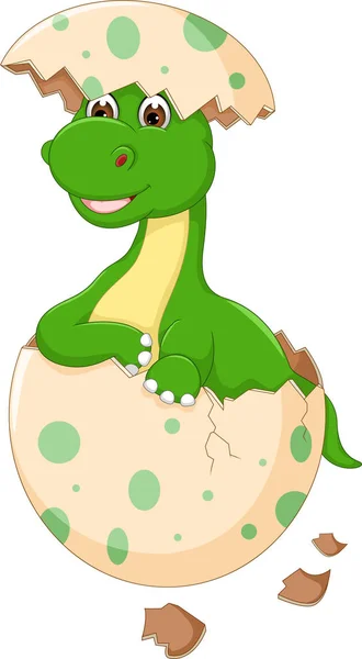 Schattige baby dinosour ei hatch cartoon — Stockfoto