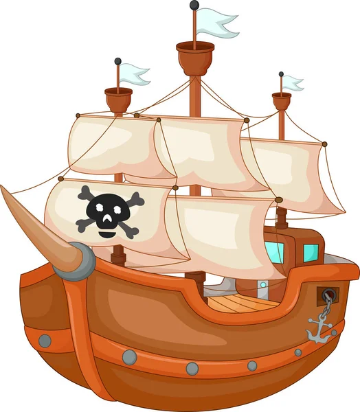 アンティーク海賊ヨット漫画 — ストック写真