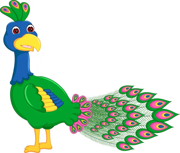 Divertido dibujos animados de pavo real — Foto de Stock