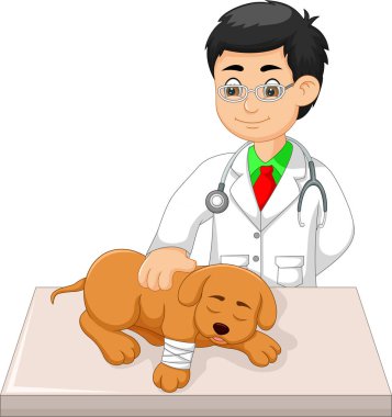 yakışıklı hayvan hastalıklarıyla ilgili karikatür kontrol köpek