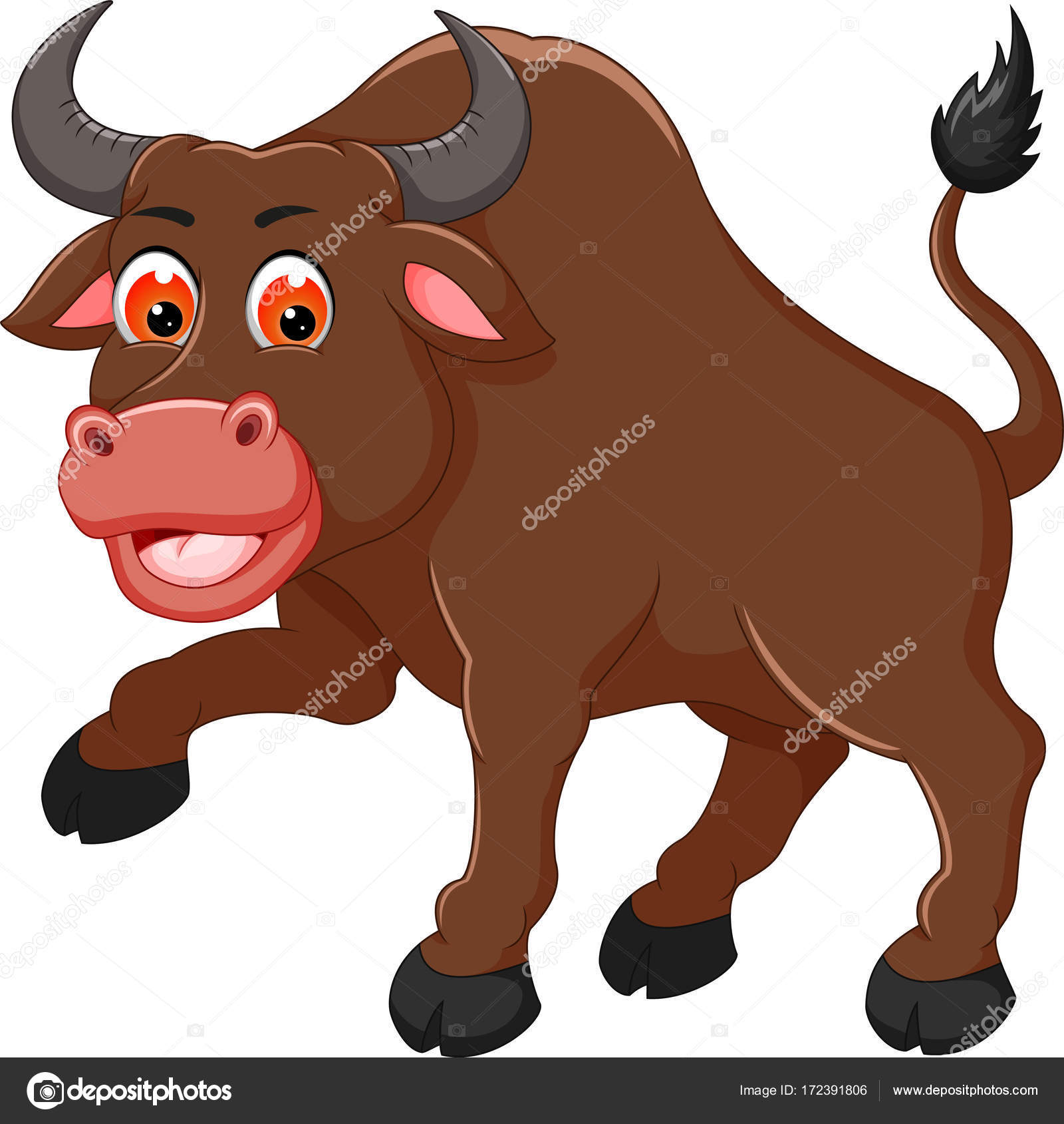 Funny Buffalo Cartoon Posing Laughing Stock Photo by ©starlight789 172391806