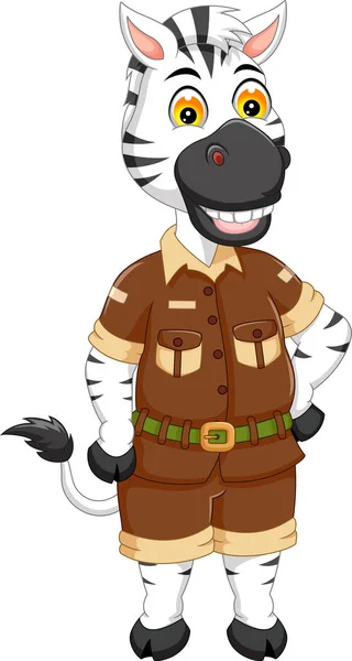 Handsome Zebra Cartoon Posing Laugh — Stock Photo, Image