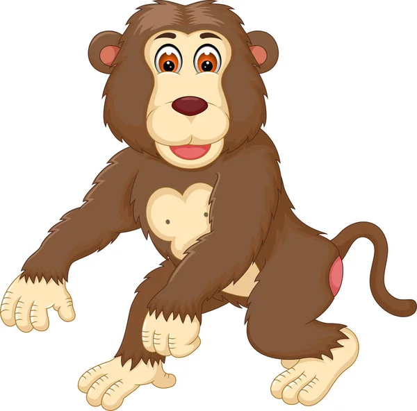 Bonito Gorila Desenhos Animados Andando Com Rir — Fotografia de Stock