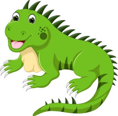 gülen ile ayakta şirin iguana çizgi film