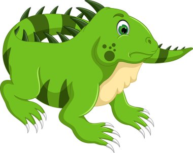 gülmek ile ayakta şirin iguana çizgi film