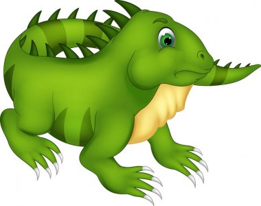 komik iguana çizgi film kadar gülümseme ve göz ile poz