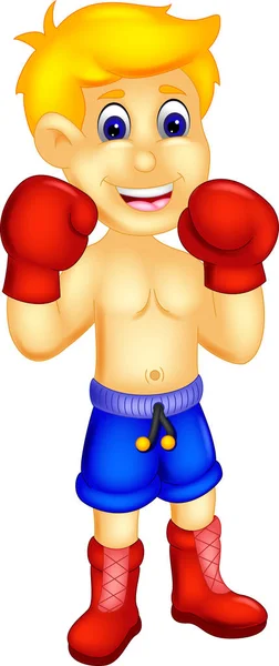 Cool Boxer Desenho Animado Com Sorriso Ação — Fotografia de Stock