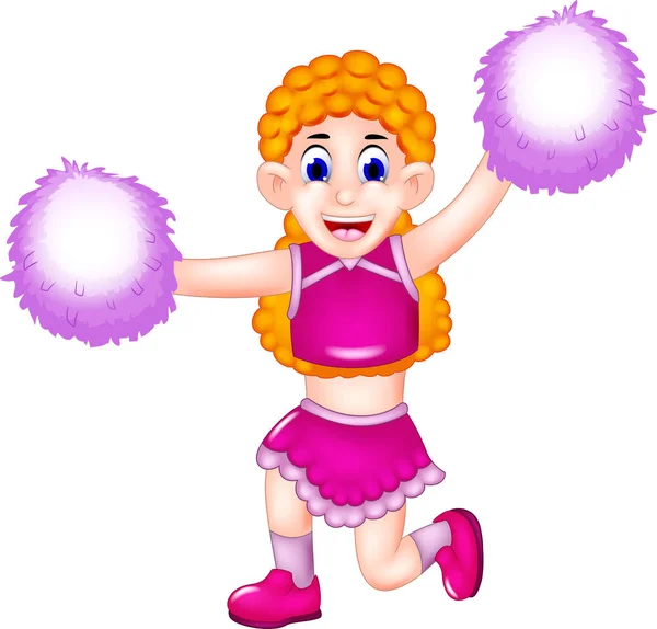 Lustige Cheerleading Cartoons Springen Mit Lachen — Stockfoto