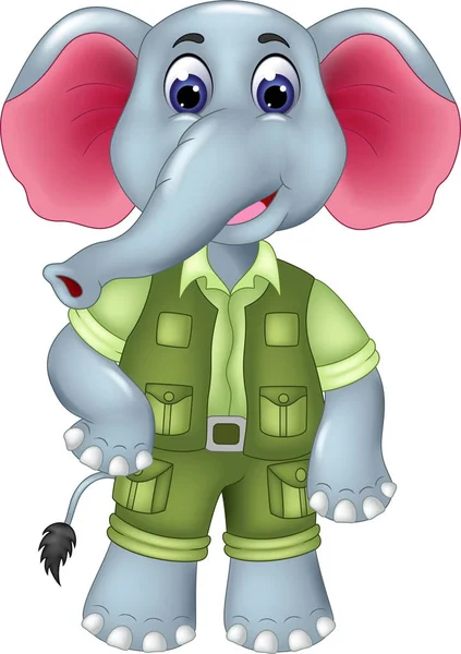 Engraçado Elefante Desenho Animado Com Sorriso — Fotografia de Stock