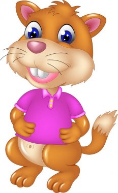 funny marmot cartoon standing with smiling clipart