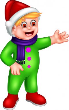 gülüyor ve sallayarak ile ayakta komik çocuk çizgi film