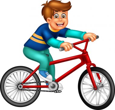 gülümseme ile Bisiklet kadar sevimli çocuk çizgi film