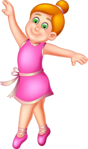 Linda Bailarina Dibujos Animados Pie Con Sonrisa Saludos — Foto de Stock