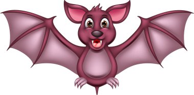 gülümseme ile ayakta ve sallayarak şirin yarasa çizgi film