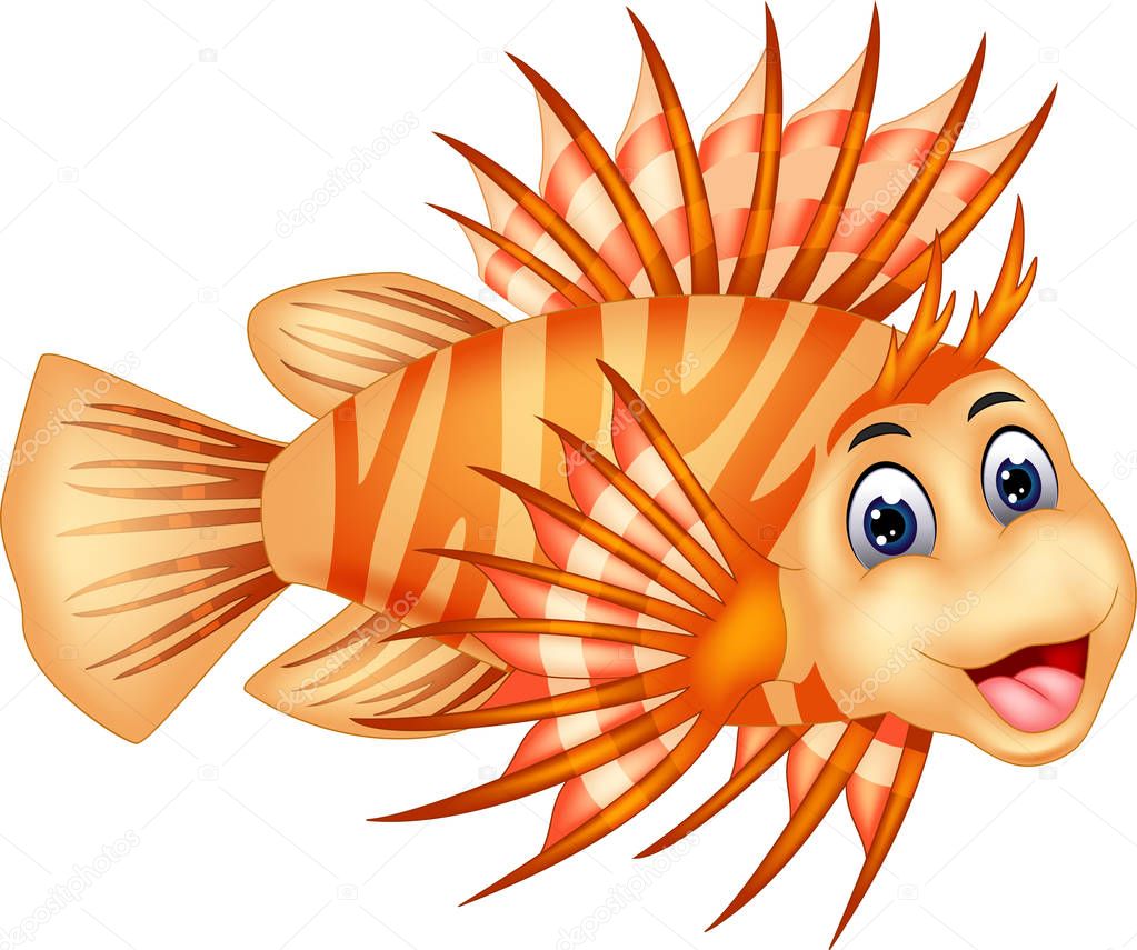 Download Images: lionfish cartoon | Funny Lion Fish Cartoon Posing ...