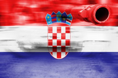 askeri güç Tema, Hareket Bulanıklığı Hırvatistan bayrağı ile tank