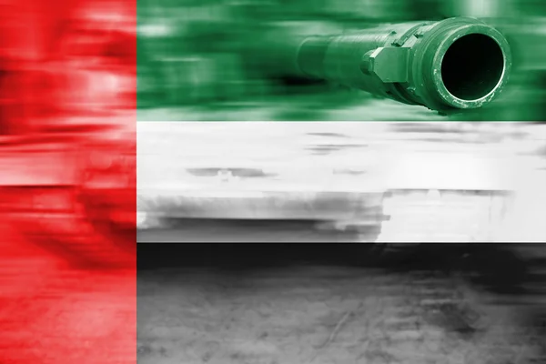 Thema van de militaire kracht, bewegingsonscherpte tank met Verenigde Arabische Emira — Stockfoto
