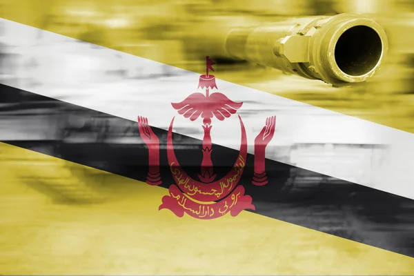 Tema de fuerza militar, tanque de desenfoque de movimiento con Brunei Darussalam — Foto de Stock