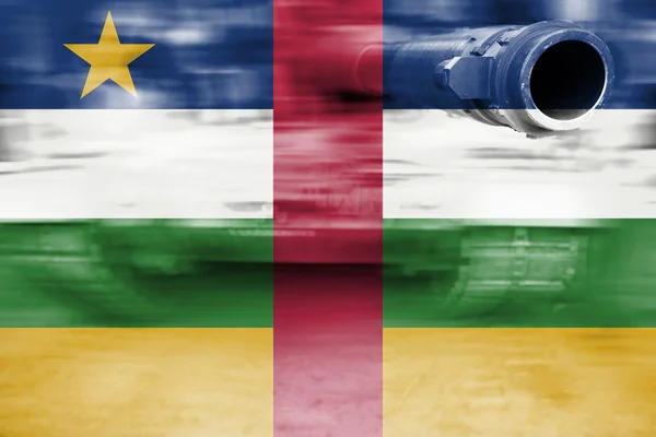 Tema de la fuerza militar, tanque de desenfoque de movimiento con R de África Central — Foto de Stock