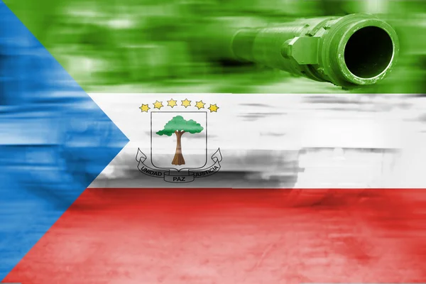 Tema de fuerza militar, tanque de desenfoque de movimiento con Guinea Ecuatorial — Foto de Stock