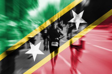 Maraton koşucusu Hareket Bulanıklığı Saint Kitts ve Nevis f harmanlama ile