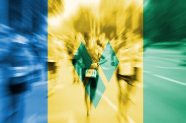 Maraton koşucusu Hareket Bulanıklığı St Vinc ve Grenadinler karıştırma ile 